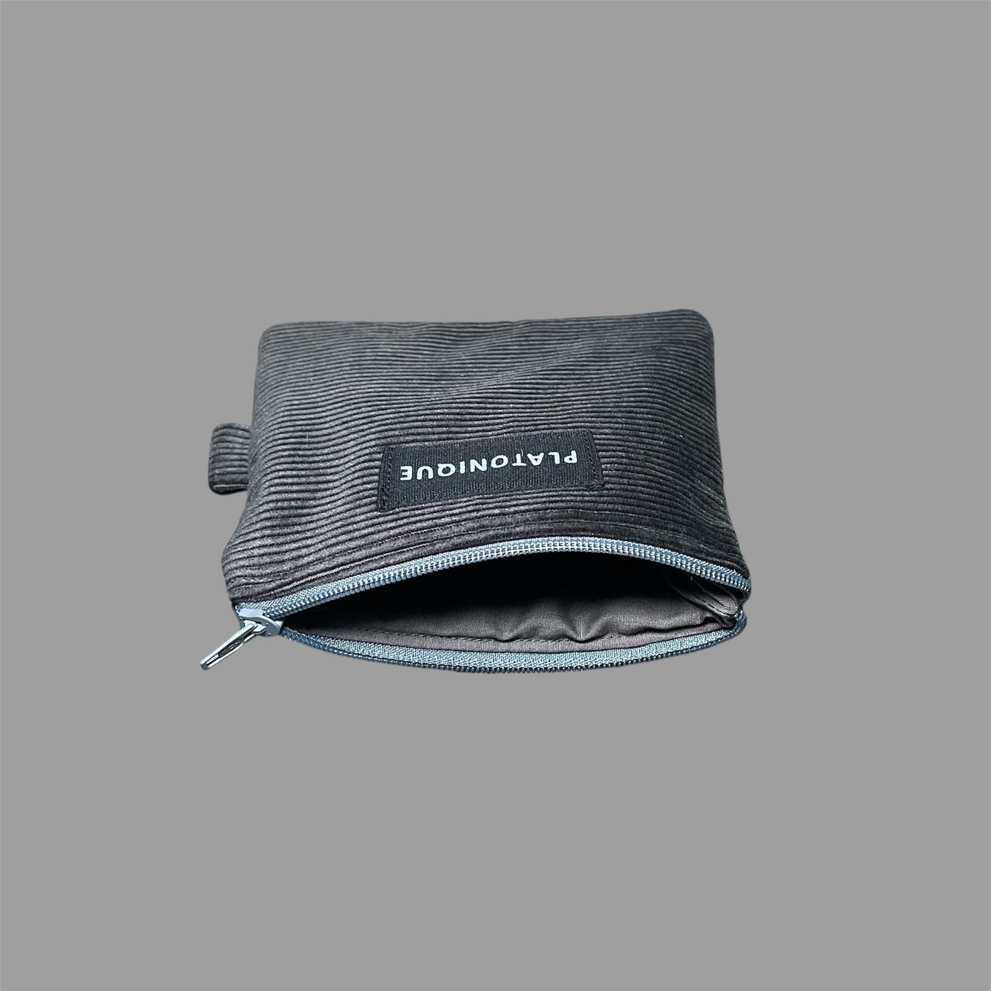 Zipper Pouch Corduroy Grey