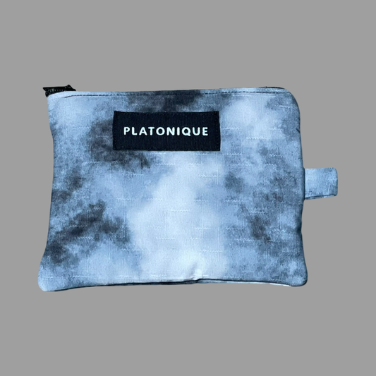 Zipper Pouch Sky ( Black Lining )