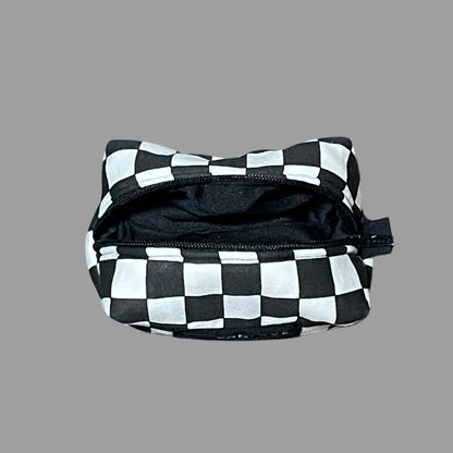 Tiny Dopp Bag Black Checkered ( Black Lining )