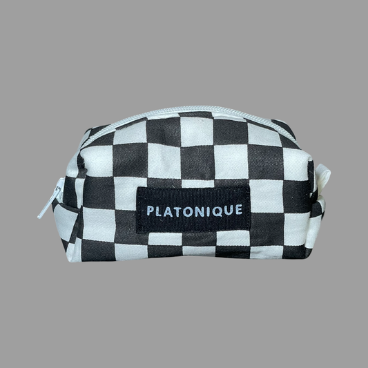 Tiny Dopp Bag Black Checkered ( White Lining )