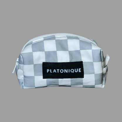 Tiny Dopp Bag Grey Checkered ( White Lining )
