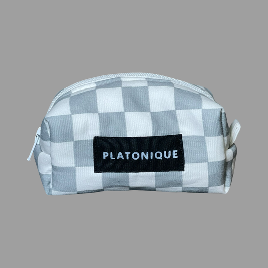 Tiny Dopp Bag Grey Checkered ( White Lining )