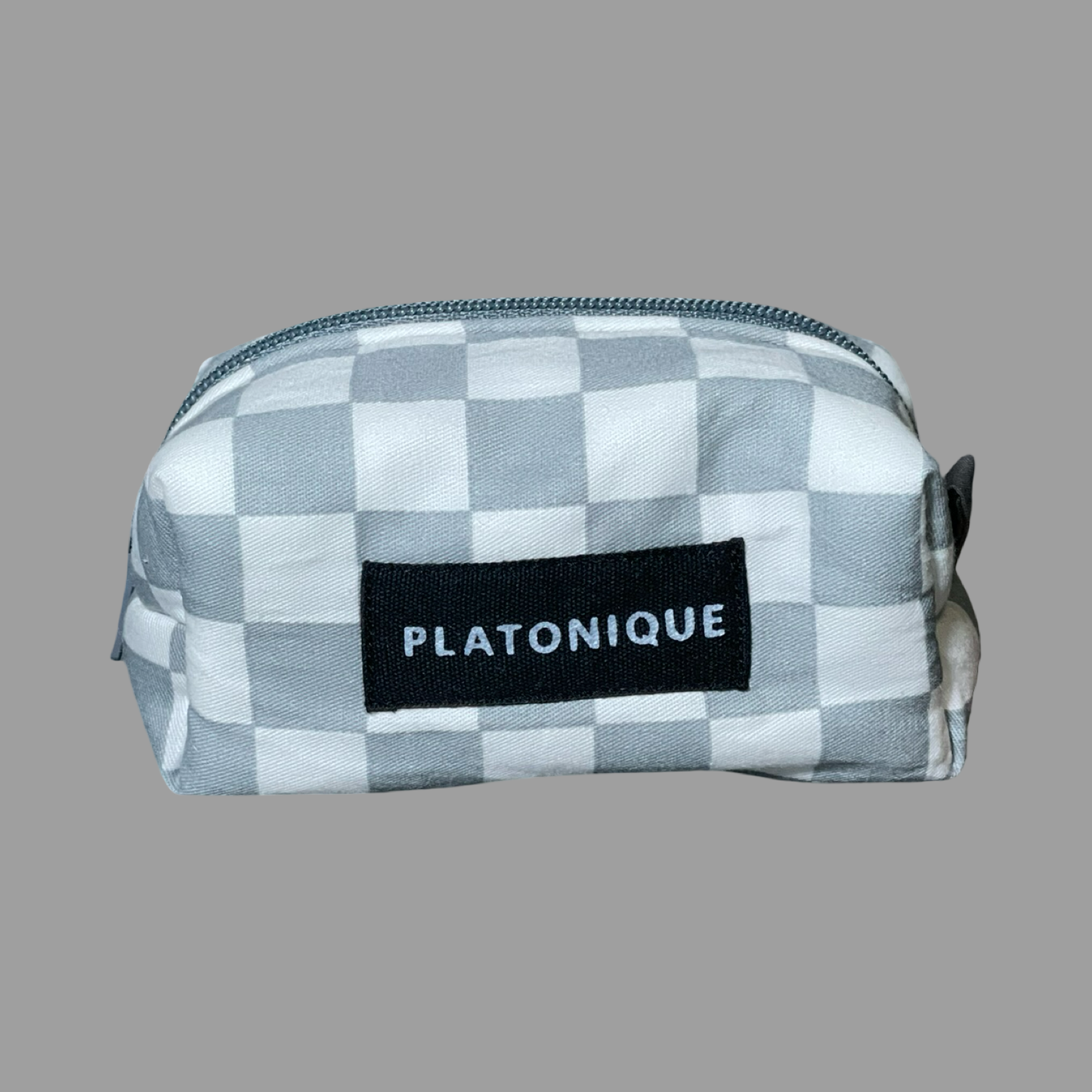 Tiny Dopp Bag Grey Checkered ( Grey Lining )