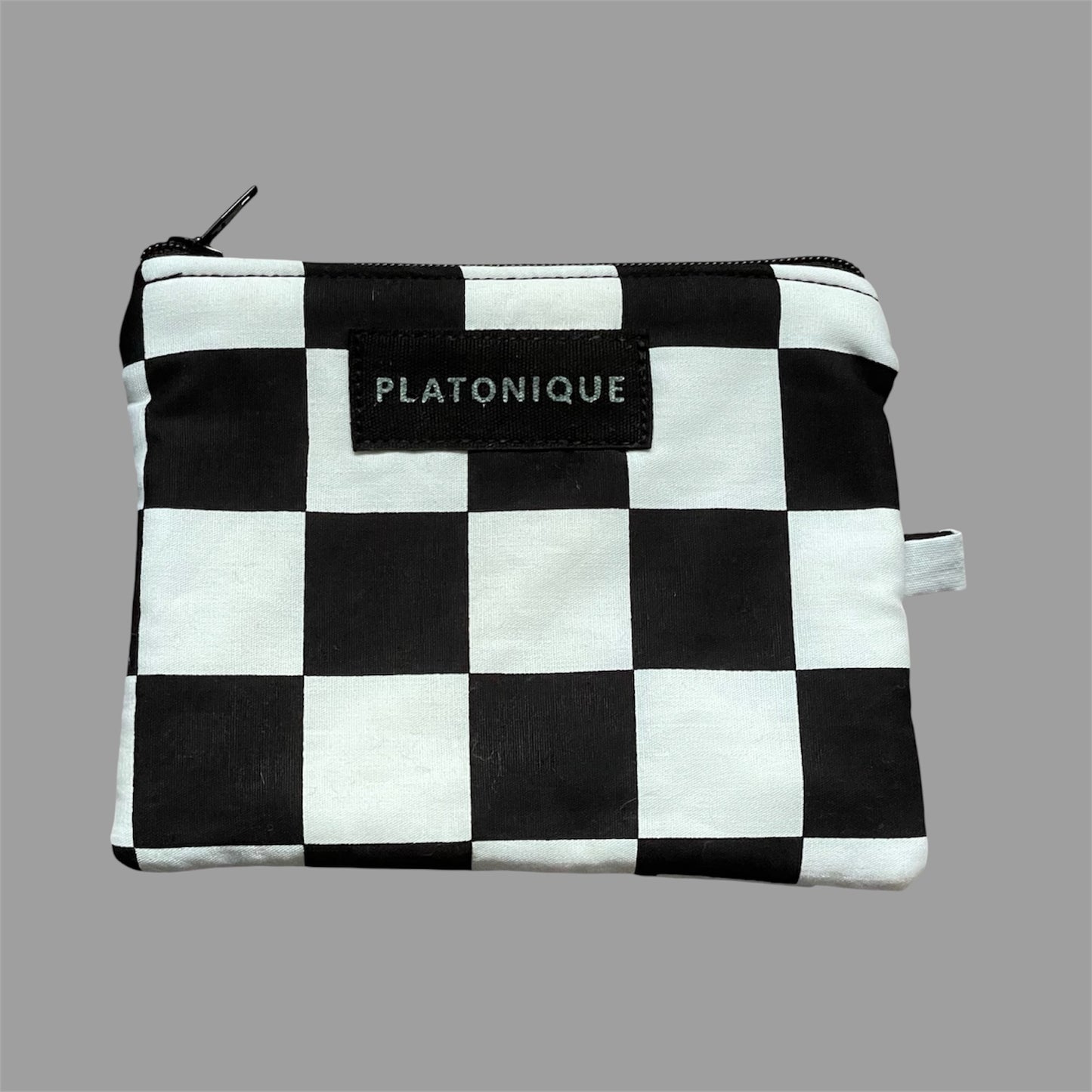 Zipper Pouch Checkered ( Black Lining )