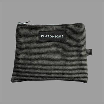 Zipper Pouch Corduroy Grey