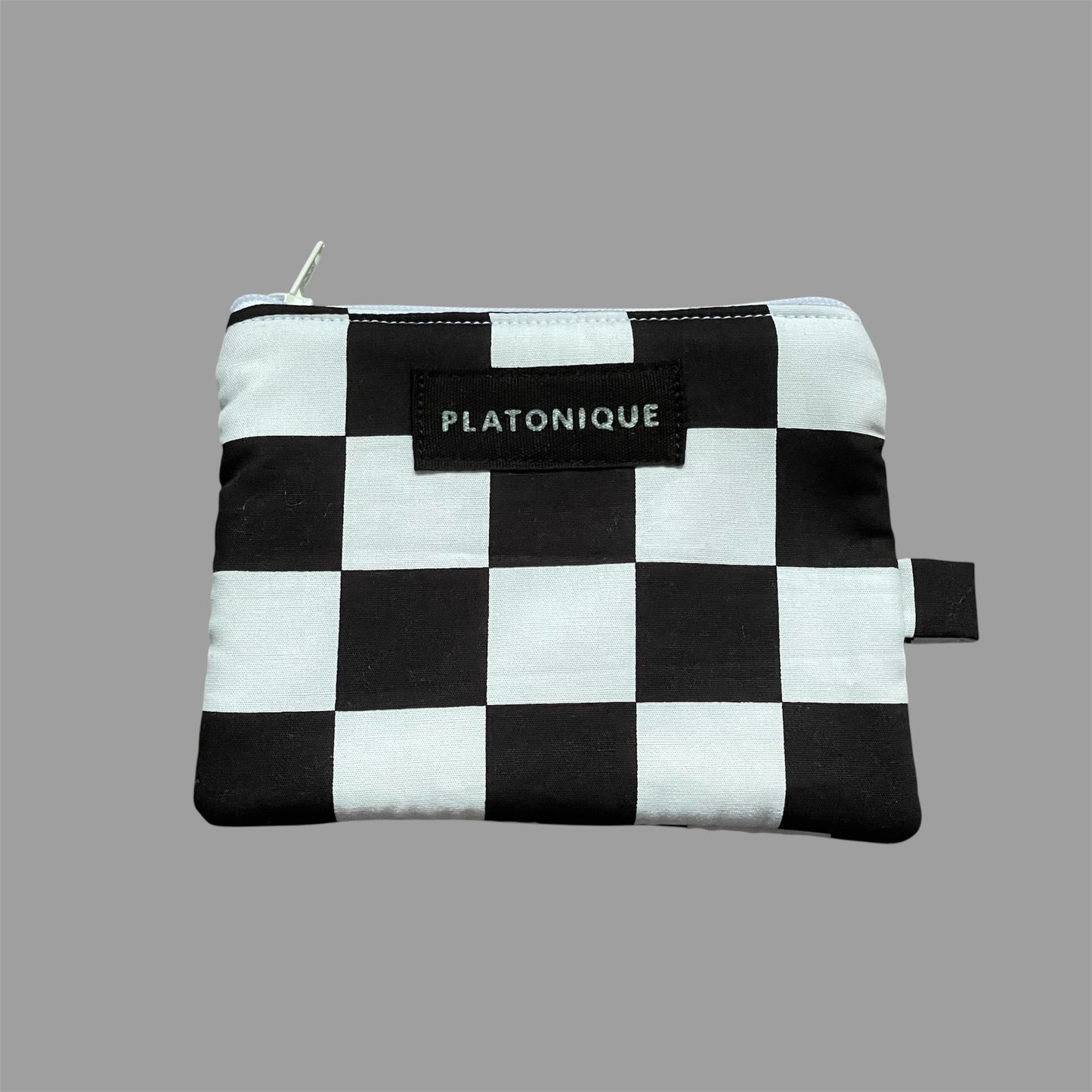 Zipper Pouch Checkered ( White Lining )