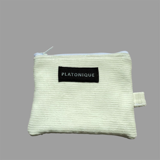 Zipper Pouch Corduroy White