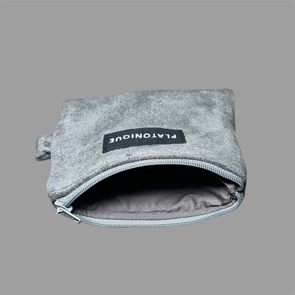 Zipper Pouch Suede Grey
