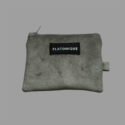 Zipper Pouch Suede Grey