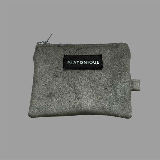 Zipper Pouch Suede Grey