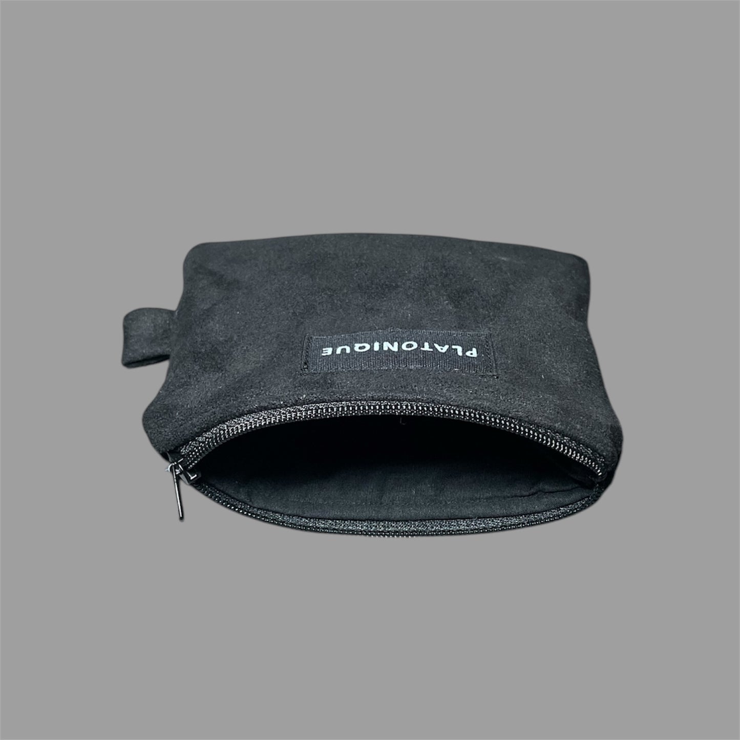Zipper Pouch Suede Black