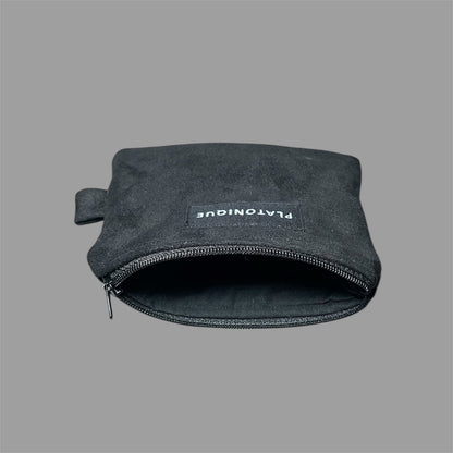 Zipper Pouch Suede Black